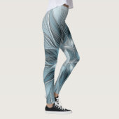 Freude Blume Abstrakt Blue Gray Fraktal Leggings (Rechts)