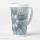 Freude Blume Abstrakt Blue Gray Fraktal Milchtasse (Rechte Ecke)