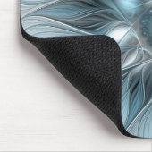 Freude Blume Abstrakt Blue Gray Fraktal Mousepad (Ecke)