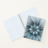 Freude Blume Abstrakt Blue Gray Fraktal Notizblock (Innenseite)