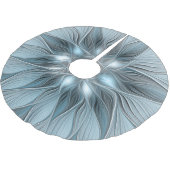 Freude Blume Abstrakt Blue Gray Fraktal Polyester Weihnachtsbaumdecke (Schrägansicht)
