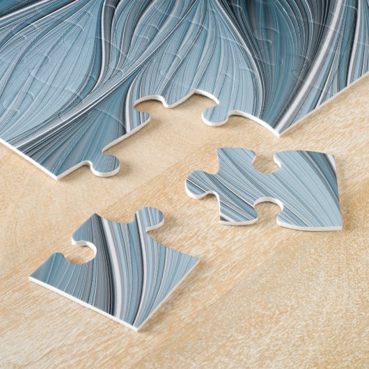 Freude Blume Abstrakt Blue Gray Fraktal Puzzle (Seite)