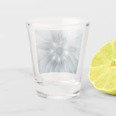 Freude Blume Abstrakt Blue Gray Fraktal Schnapsglas (Rückseite)