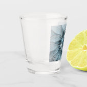 Freude Blume Abstrakt Blue Gray Fraktal Schnapsglas (Links)