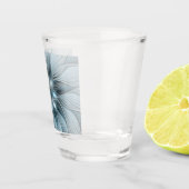Freude Blume Abstrakt Blue Gray Fraktal Schnapsglas (Rechts)