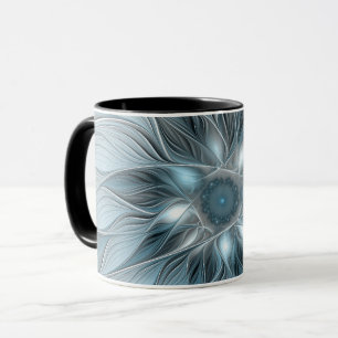 Freude Blume Abstrakt Blue Gray Fraktal Tasse