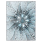 Freude Blume Abstrakt Blue Gray Fraktal Tischdecke (Vorderseite)