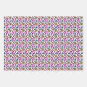 Freude bunter Herzen und Blume Geschenkpapier Set (Vorderseite)