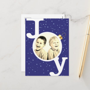 Freude Christbaumkugel benutzerdefiniertes Foto du Feiertagspostkarte