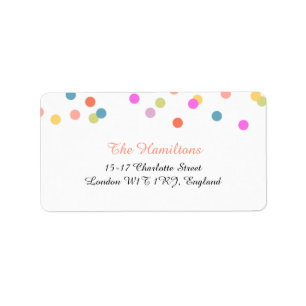 Freude   Confetti Wedding Address Labels Adressaufkleber
