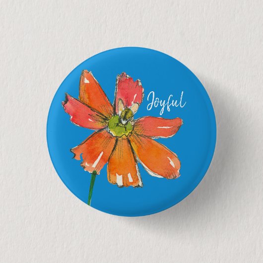 Freude Daisy Honey Bee Inspiration Worte Button (Vorderseite)