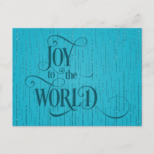 FREUDE DER WELT Dunkles Teal-Script-Weihnachten  Postkarte (Vorderseite)