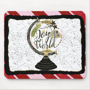 Freude der Welt Globaler Feiertag Pink & Rot gestr Mousepad