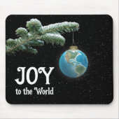Freude der Welt Globus Ornament mit Sternen Mousepad (Vorne)