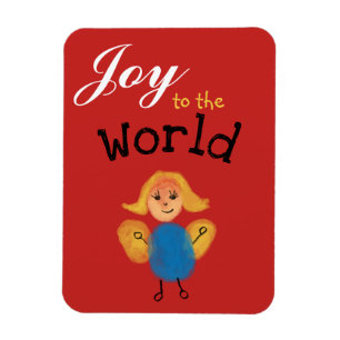 Freude der Welt Kinder Fingerabdruck Kunst Weihnac Magnet