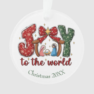 Freude der Welt Krippenszene Christliches Weihnach Ornament