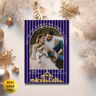 Freude der Welt Marine Krippen Weihnachtsfoto Folien Feiertagskarte