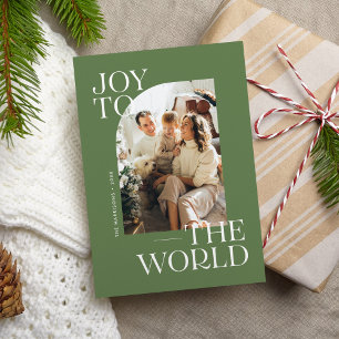Freude der Welt Moderne Weihnachtsfototypografie Feiertagskarte