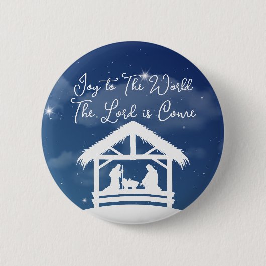 Freude der Welt Religiöses Weihnachtsnativitätssze Button (Vorderseite)