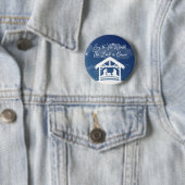 Freude der Welt Religiöses Weihnachtsnativitätssze Button (Beispiel)
