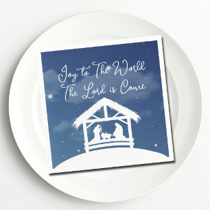 Freude der Welt Religiöses Weihnachtsnativitätssze Serviette