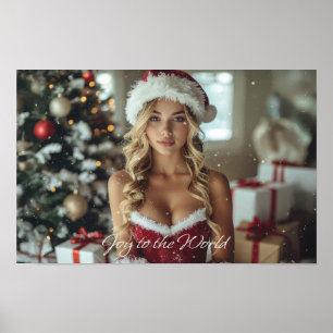 FREUDE DER WELT - Weihnachten Santa Mädchen Poster