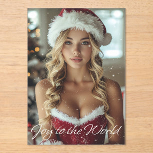 FREUDE DER WELT - Weihnachts-Santa-Mädchen Acryleinladungen