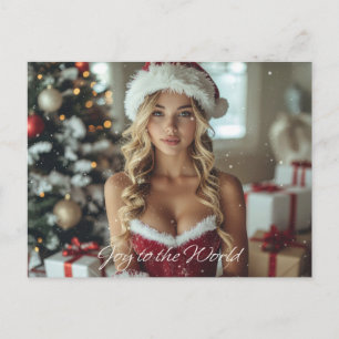 FREUDE DER WELT - Weihnachts-Santa-Mädchen Feiertagspostkarte
