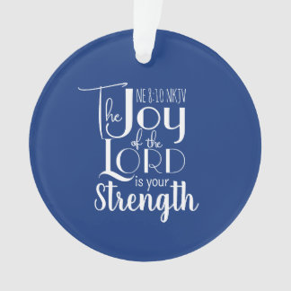 Freude des christlichen Bibelverses Cute Blue Ornament