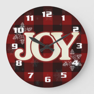 Freude des Weihnachtsfestes Elegant Roter Büffelka Große Wanduhr