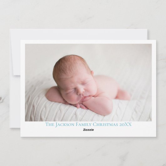 Freude Elegant Baby Boy Foto Blauer Weihnachten (Rückseite)