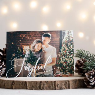 Freude Elegante Schrift und Foto Weihnachten