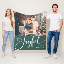Freude | Elegante Schrift und Foto Weihnachten Fleecedecke