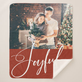 Freude | Elegante Schrift und Foto Weihnachten Sherpadecke