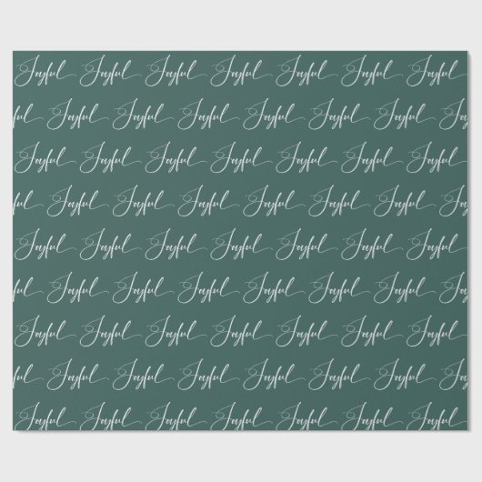Freude | Elegante Script Green Christmas Geschenkpapier (Flach)