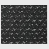 Freude | Elegantes Script Black Christmas Geschenkpapier (Flach)