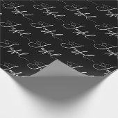Freude | Elegantes Script Black Christmas Geschenkpapier (Ecke)