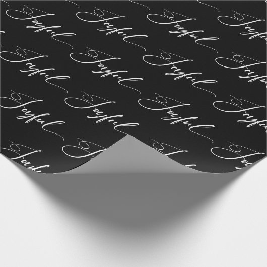 Freude | Elegantes Script Black Christmas Geschenkpapier (Ecke)