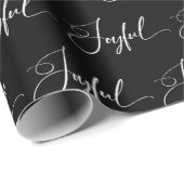Freude | Elegantes Script Black Christmas Geschenkpapier (Rolleneckpunkt)