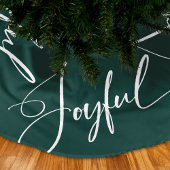 Freude | Elegantes Script Christmas Green Polyester Weihnachtsbaumdecke