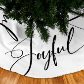 Freude | Elegantes Script Weihnachten Schwarz und Polyester Weihnachtsbaumdecke