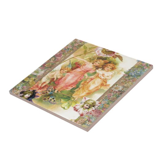 Freude - Engel und Blumen Fliese (Seite)