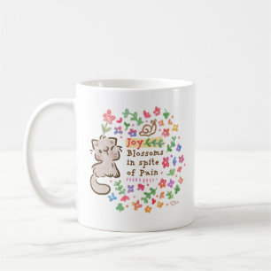 Freude erblüht trotz Schmerz - Pebble das Kätzchen Kaffeetasse