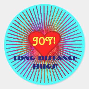 Freude-Explosion umarmt Stickersq Runder Aufkleber