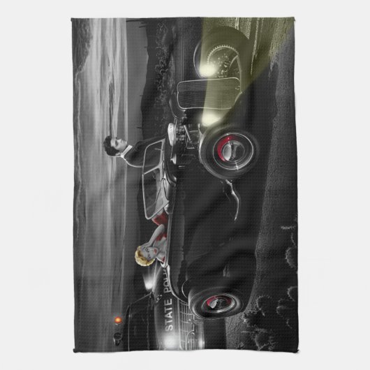 Freude-Fahrt B&W 2 Geschirrtuch (Vertikal)