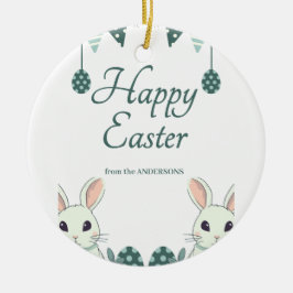 "Freude & Feiern: Osterwünsche für Sie" Keramik Ornament