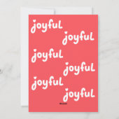 Freude Feiertagskarte (Rückseite)