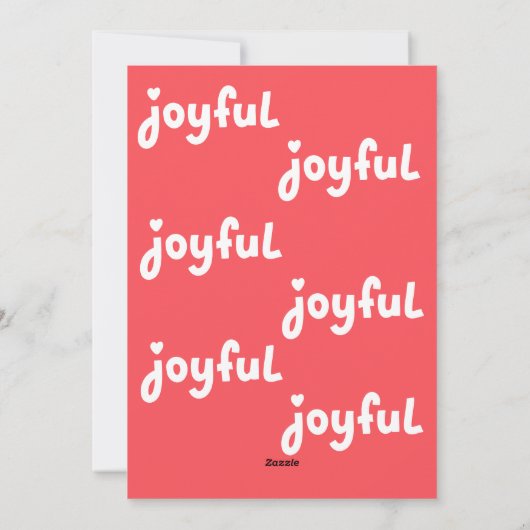 Freude Feiertagskarte (Rückseite)