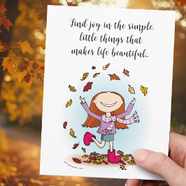 Freude finden in den einfachen, kleinen Dingen Mäd Postkarte