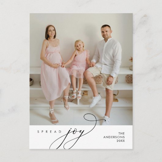 Freude, Foto, Weihnachtsgrüße Postkarte (Vorderseite)